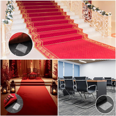 Double Sided Tape 2in × 66ft Strong Self Adhesive Removable Mesh Tape, Residue Free Heavy Duty Universal Clear Carpet Tape with Fiberglass Mesh fo...