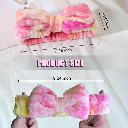 3 Pack Makeup Headband for Women, Skincare Headband, Spa Headband for Washing Face, Lovely Soft Bow Hair Band Head for Women...