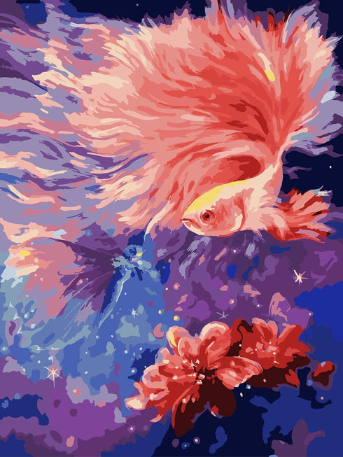 ZRIZQ Paint by Number for Adults Beginners,Animal Paint by Numbers Kits on Canvas,Goldfish DIY Oil Painting Acrylic Paints for Home Wall Art Decor...