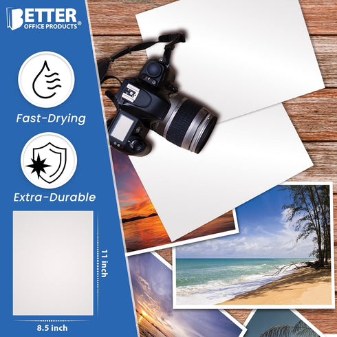 Better Office Products Glossy Photo Paper, 8.5 x 11 Inch, 30 Sheets, 200 gsm, Letter Size, 30-Count Pack...