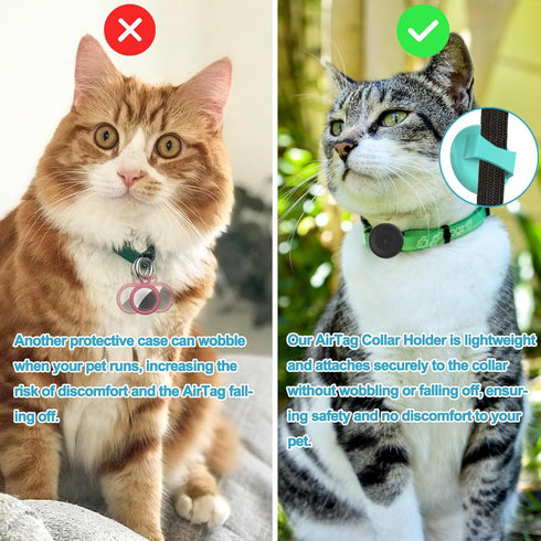 IPX8 Waterproof AirTag Dog Collar Holder, Hidden Air Tag Case for Cat Collar, Anti-Lost Silicone Cover for AirTag GPS Tracker Compatible with Pets...