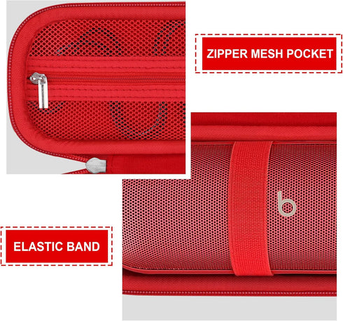 Hard Carrying Case for Beats Pill - Wireless Bluetooth Speaker, Wireless Portable Speaker Protection Case with Mesh Pocket for Charging Cables, Re...