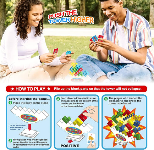 iYuePeng Board Games for Kids & Adults Tetra Tower Balance Stacking Toys Perfect for Family Games, Parties, Travel...