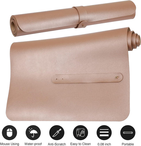 Leather Mouse Pad,Extended Desk Pad for Keyboard and Mouse Non-Slip Study Desk Writing Pad Desktop Protector for Home Office Accessories,30"x 14"(...