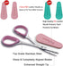 PAFASON 4" Stainless Steel Curved & Straight Embroidery Scissors Set with Premium PU Leather Cover Rubber Ring Handle Perfect for Cross Stitch Cro...