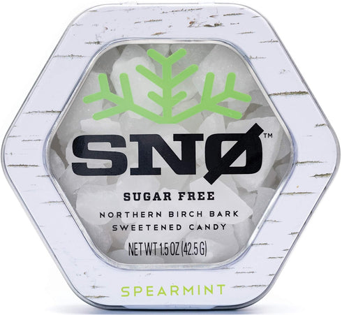 Spearmint KETO Xylitol Candy Chips - SNØ 1.5oz Tin - Sugar-Free Candy With Only 2 Ingredients | Low Carbs, Diabetic-Friendly, Non-GMO, Vegan, GF &...