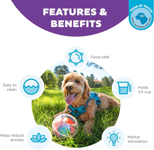Outward Hound Nina Ottosson Topsy Treat Ball Dog Puzzle Interactive Treat Puzzle Dog Enrichment Dog Toy, Level 1 Beginner, Orange...