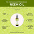 Organic Veda Neem Oil - Pure, Cold Pressed & Organic Neem Oil for Skin, Hair, Face, Body, Scalp - Natural Moisturizer, Virgin Neem seed oil - Rich...