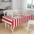 peony man 2 Pieces Red and White Striped Tablecloth Plastic Stripe Table Cover Carnival Circus Tablecloths Waterproof Rectangle Tablecloth for Hol...