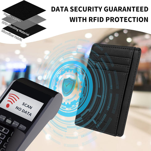 Chelmon Slim Wallet, Wallet for Men & Women, Minimalist Front Pocket RFID Blocking Leather Wallet Secure Credit Card Holder Small Wallet...