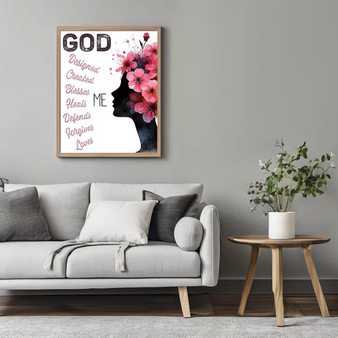 Posterizer 1 pcs-God loves me- spiritual wall decor-Afro-American Art Collection-Religious Posters-Gifts for Christians-Decor for Home & Office- U...