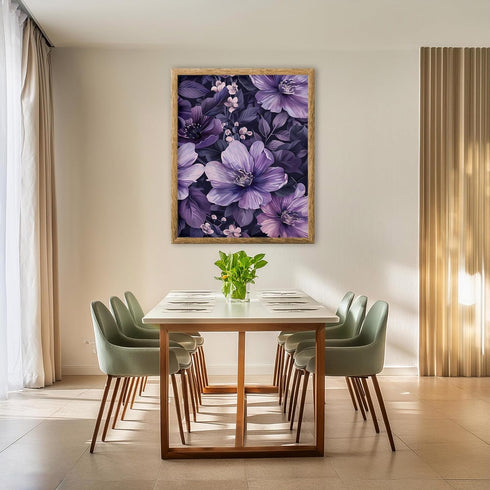 Posterizer 1 pcs-bright purple flowers-pretty soft aethetic-Floral & Botanical Art-Abstract & Modern Art-Decor for Home & Office- UNFRAMED Wall Ar...