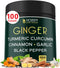 5in1 Ginger Supplement 7550mg with Ceylon Cinnamon, Turmeric Curcumin Root, Garlic Bulb & Black Pepper - Support Digestion, Immune & Heart Health ...