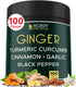 5in1 Ginger Supplement 7550mg with Ceylon Cinnamon, Turmeric Curcumin Root, Garlic Bulb & Black Pepper - Support Digestion, Immune & Heart Health ...