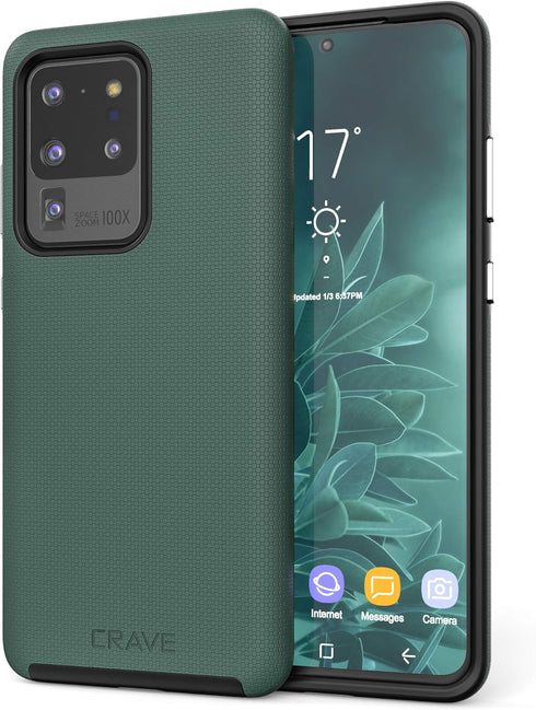 Crave Dual Guard for Samsung Galaxy S20 Ultra Case, Shockproof Protection Dual Layer Case for Samsung Galaxy S20 Ultra, S20 Ultra 5G - Forest Gree...