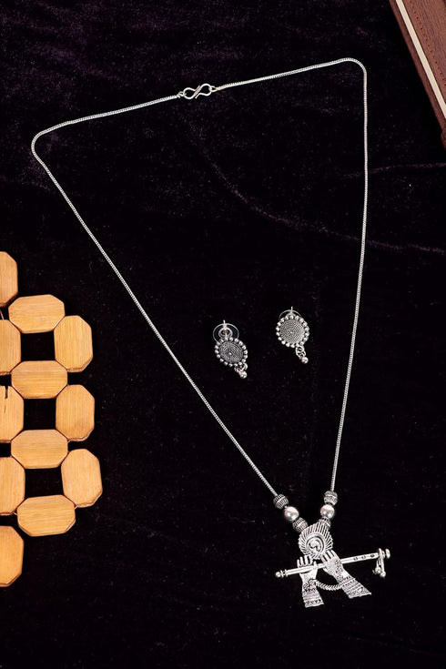 Designer Statement Afghani Oxidised Silver Temple Indian Ethnic Tassel Ghungroo Bells Tribal Gypsy Necklace Jewelry Set Women...