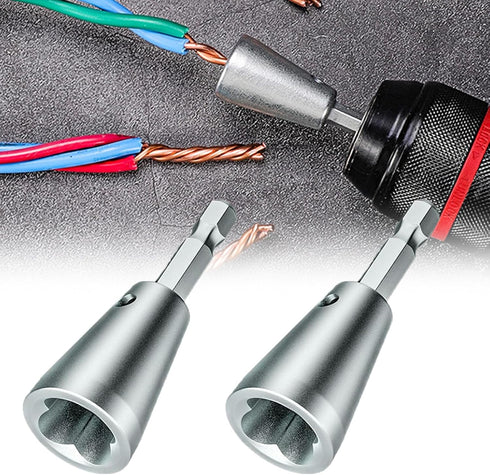 2PCS Wire Twister Tool for Drill, Wire Stripping and Twisting Tool Wire Nut Twister, 2024 New 6mm Hex Shank Cable Wire Stripper and Twister for El...