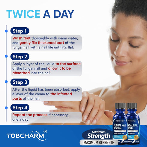 Toenail Fungus Treatment For Toenail & Finernails, 25% Undecylenic acid, Toe Nail Fungus Treatment Extra Strength, Tea Tree Oil for Tonail Fungus ...