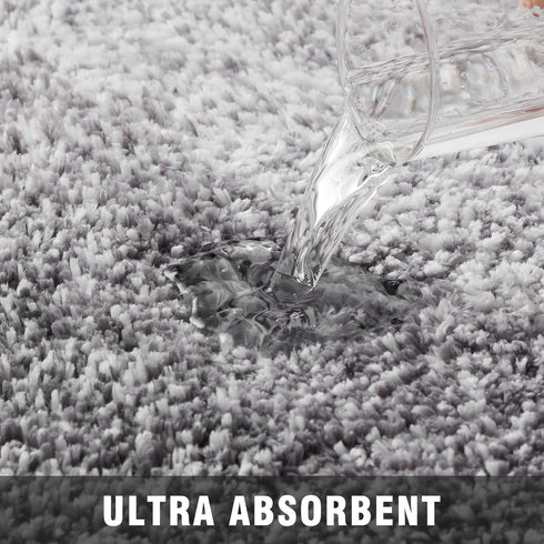 TECHMILLY Super Soft Shaggy Bathroom Rugs, Absorbent Thick Non Slip Microfiber Bath Rugs, Quick Dry Machine Washable Bath Mat for Bathroom Floor, ...