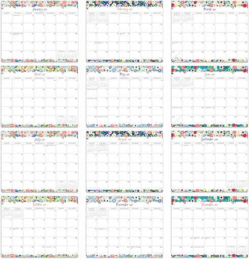 S&O Floral Magnetic Fridge Calendar from January 2024-June 2025 - Tear-Off Refrigerator Calendar to Track Events & Appointments - 18 Month Magneti...