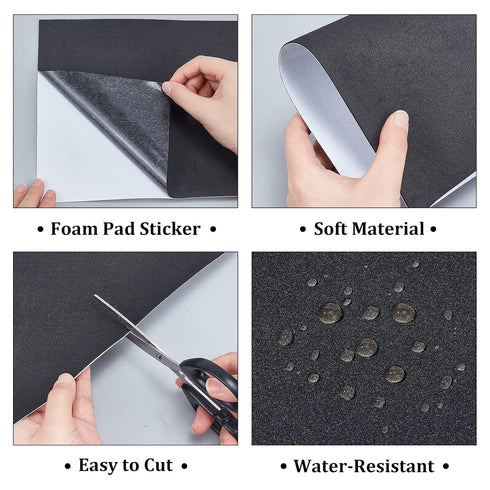 BENECREAT 10PCS 1mm Thick Self-Adhesive Foam Sheet 8.3x11.8 Insulation Foam for Halloween Decor, Containers and Furniture Protection, Black...
