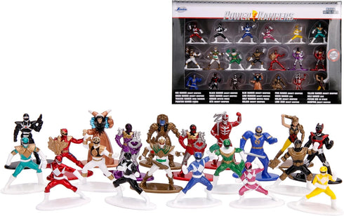 Jada Toys Power Rangers 1.65" Die-cast Metal Collectible Figures 20-Pack, Toys for Kids and Adults, Silver...