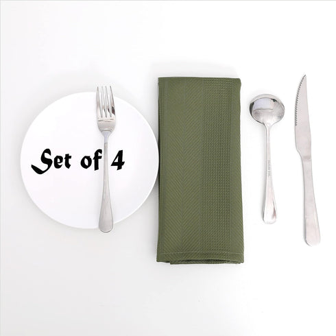 Randall Waffle Stripe Napkin Set of 4 (19“×19"), Solid Washable for Holiday Dining, Wedding or Party, Sage...