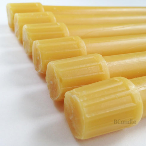 100% Pure Beeswax Candles (Set of 6) 8-Hour Organic Hand Made - 8 Inches Tall, 3/4 Inch Diameter; Tapers...