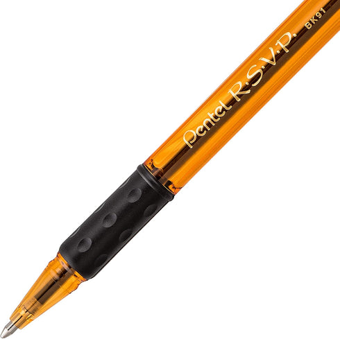 Pentel R.S.V.P. Razzle-Dazzle Ballpoint Pen, Medium Line, Orange Barrel, Black Ink, Box of 12 (BK91RDF-A)......