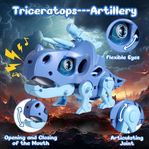 Robot Dinosaur Toys Triceratops Transformed into Ground Chariot Transforming Toys Take Apart Dinosaur Toys - Gift Toys for boys 5 6 7 8 9 Years Ol...