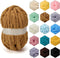 Chenille Chunky Yarn Super Bulky Soft Thick Fluffy Jumbo Giant Washable Polyester Big Yarn DIY for Arm Knit Blanket Cushion Bed Sofa Home Decor,Kh...