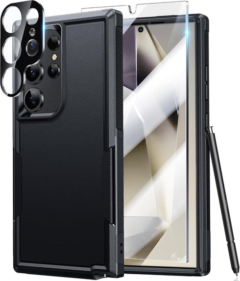 FNTCASE for Samsung Galaxy S24-Ultra Case: Dual Layer Military Grade Drop Proof Cell Phone Cover | Scratch Proof Stiff Layer | Shockproof Rubber L...