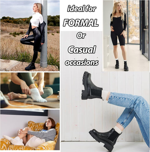 5 Pairs Womens White Socks Size 4-7 Comfortable Ladies Socks Soft Crew Socks for All Day Any Occasion Women’s Socks for Work Home Sports Running A...