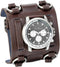 JewelryWe Black Brown Hip-hop Gothic Punk Style Men Watch Wide Leather Fashion Cuff Wristwatch...