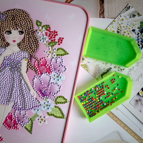 20PCS Green Plastic Diamond Painting Trays,3.5inches x 1.9inches Bead Sorting Trays Organizer, Diamond Painting Tool Accessories for DIY Art Craft...