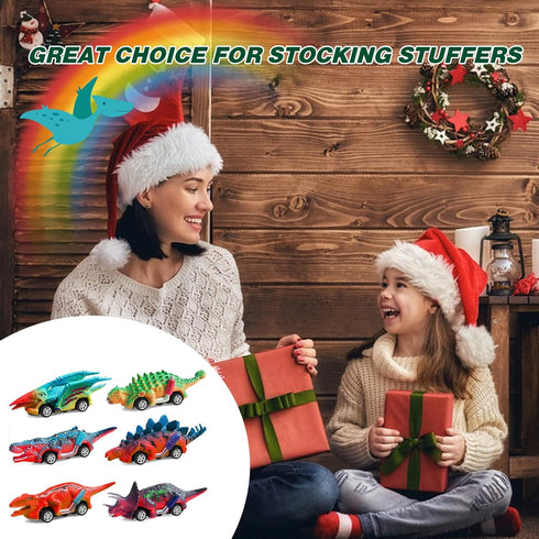 Mchochy 6 Pack Painting Dinosaur Pull Back Car Toys Arts and Crafts for Kids Age 3-12, DIY Dinosaur Painting Kits for Boys Girls Kids Christmas Pa...