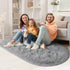 LOCHAS Fluffy Bedroom Rug 2.6' x 5.3', Shaggy Area Rug for Bedroom Bedside, Soft Oval Throw Rugs Carpet for Living Room Kids Girls Home Decor...
