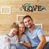 Metal Butterfly Love Sign Wall Decor Metal Black Love Word Sign Rustic Home Letter Ornament Cutout for Home Office Living Room Hanging Wall Decora...