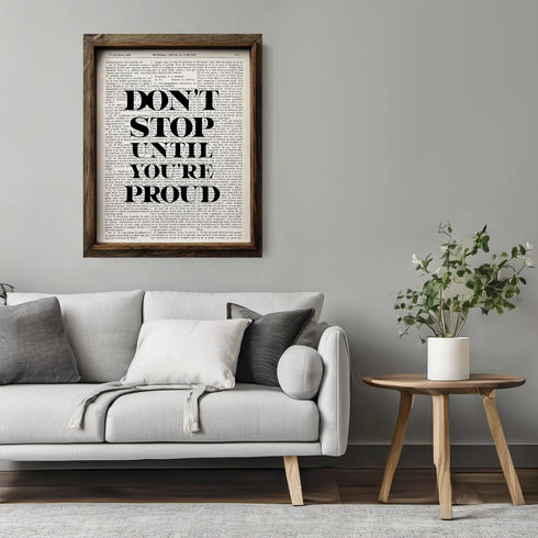 Posterizer 1 pcs-don't stop until youre proud-Typography Art-Motivational & Inspirational Art-Decor for Home & Office- UNFRAMED Wall Art...