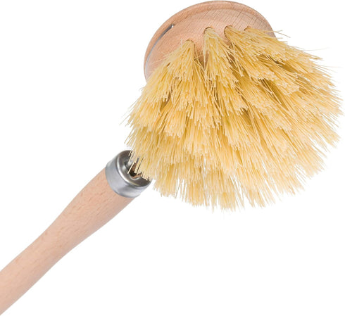 REDECKER 2-Pack Tampico Fiber Bristle 1-1/2-Inch All-Purpose Kitchen Dish Scrub Brush with Beechwood Handle - Wooden Brush for Dishes Replaceable ...