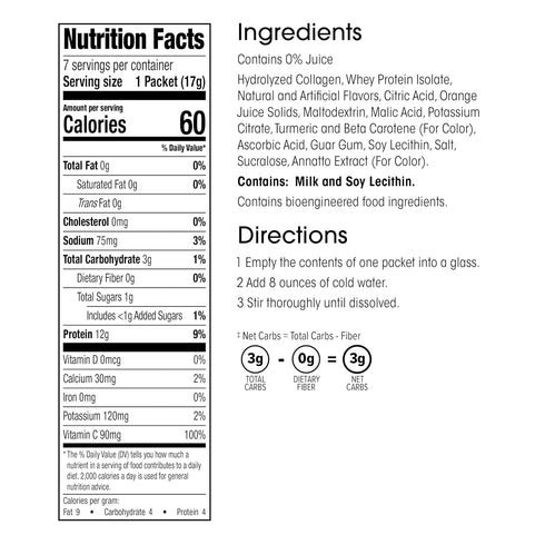 WonderSlim Protein Fruit Drink, Tangy Orange, No Fat, Gluten Free, Keto Friendly & Low Carb (7ct)...