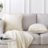 Top Finel Decorative Throw Pillow Covers 18x18 Set of 2, Cream White Couch Square Pillow Covers for Sofa Bed, Soft Velvet Cushion Covers with Pom ...