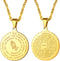PROSTEEL Men Necklaces Hip Hop Chain Bible Verse Lords Prayer Praying Hands Africa Gold Medallion Coin Necklace Pendant...