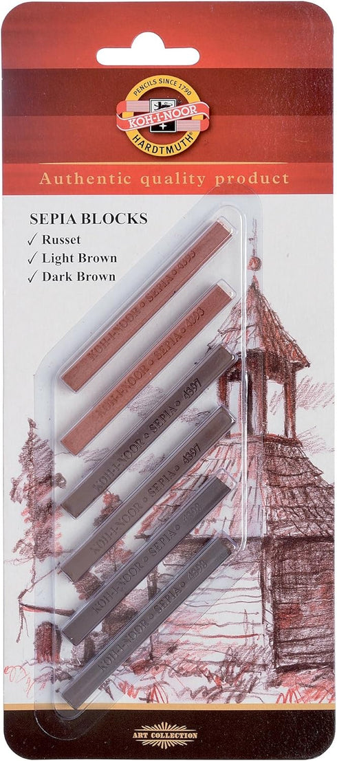 Koh-I-Noor FA4392 Gioconda Artist Sepia Blocks, 6-Pack...
