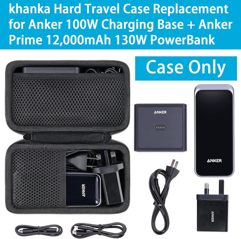 khanka Hard Travel Case Replacement for Anker 100W Charging Base + Anker Prime 12,000mAh 130W PowerBank(Case Only)....