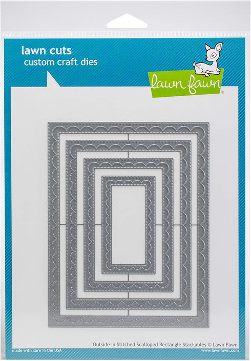Lawn Fawn Dies - Outside In Stitched Scalloped Rectangle Stackables (LF1505)...