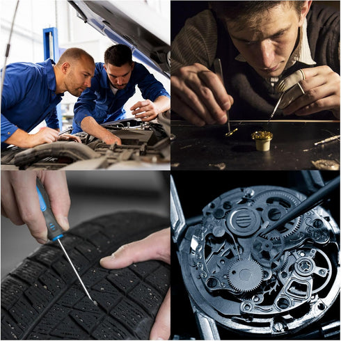 PATIKIL Hook and Pick Tool Set, Straight 90 Degree Tip 45 Degree Tip Full Hook Double Pointed Scriber for Removing Precision Oil Seal Gasket...