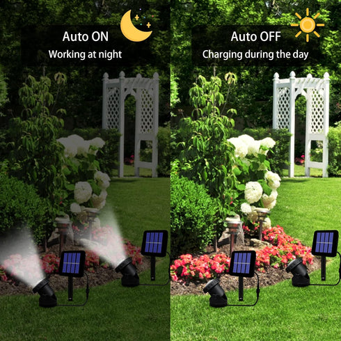 Solar Spot Lights Outdoor, LED Waterproof Pond Light Solar Spotlight Underwater Light Security Lighting Dark Sensing Auto On/Off Adjustable Lighti...