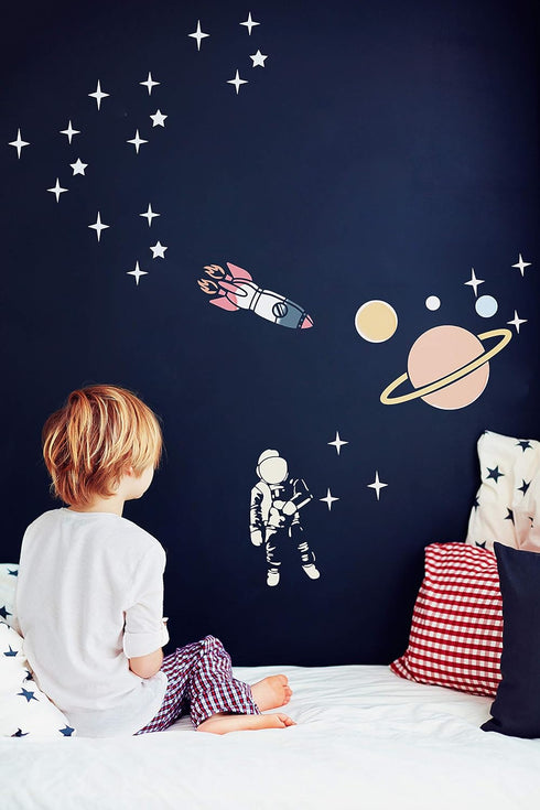 Stencil1 Saturn and Planet Stencil, Space Stencils 8.5 x 11 Inches for Painting, Wall Art, DIY at Home and Used for Decor, On Fabric, Glass, T-Shi...