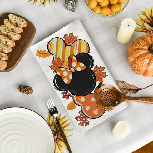 Fall Kitchen Towels Cartoon Mouse Dish Towels Autumn Mouse Kitchen Towels Fall Autumn Harvest Thanksgiving Decor Fall Decoration for Home Party...